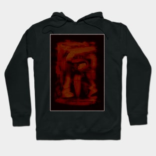 Dark Red Orange On Black Abstraction Hoodie